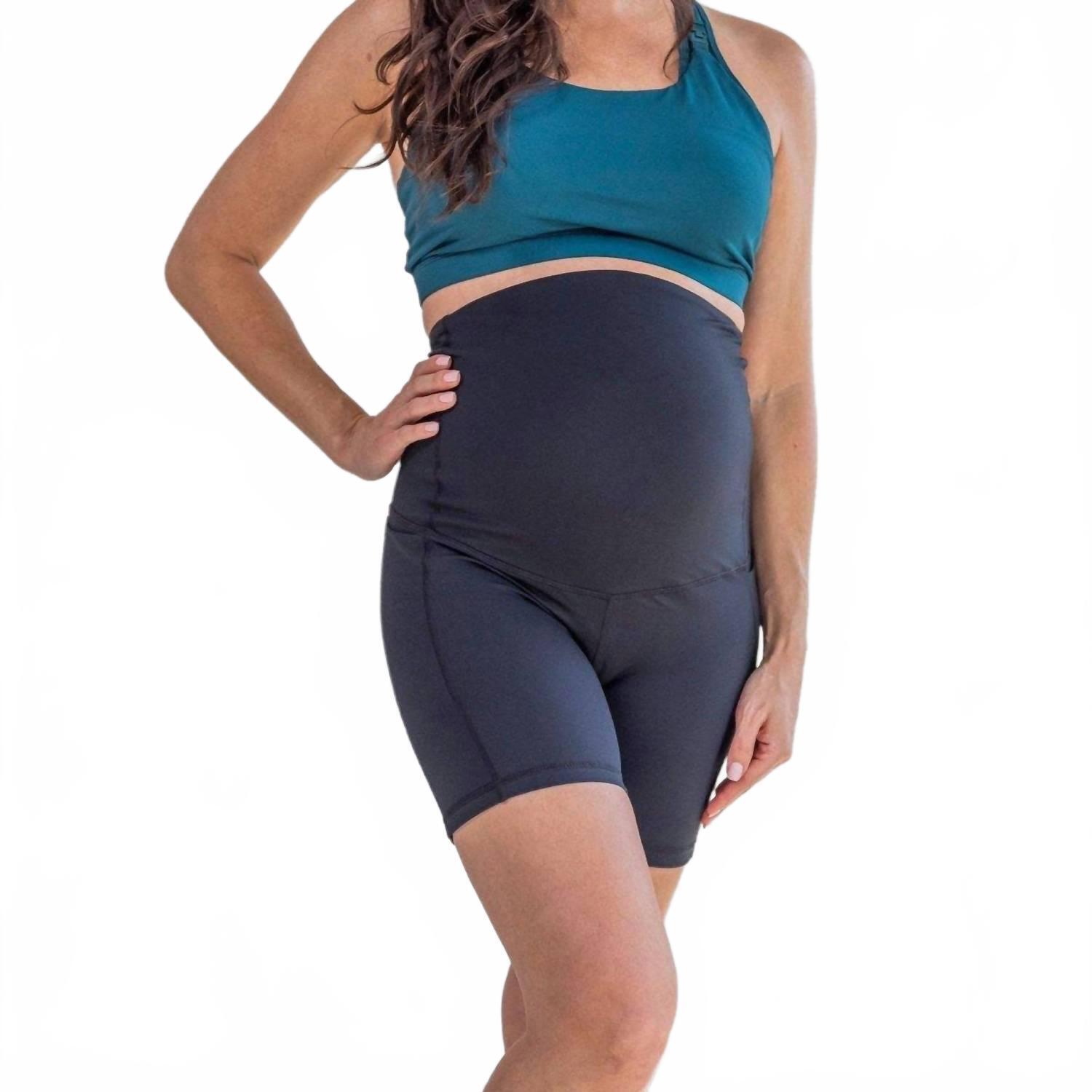 New Senita Athletics Maternity Rio Shorts In Black — image 3 of 6